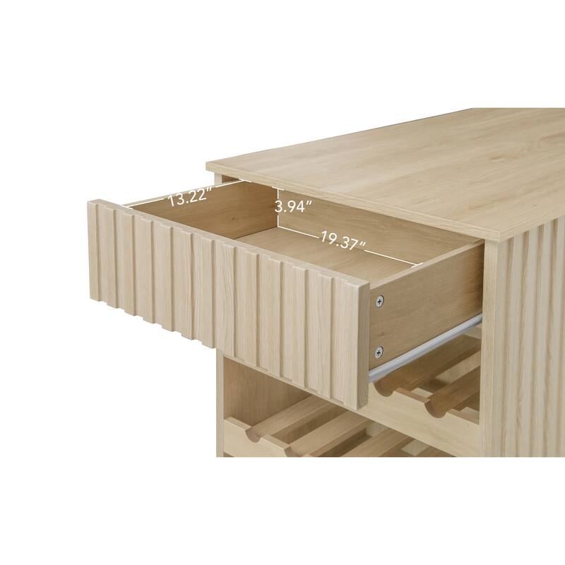 Rolling Kitchen Cart with Wine Rack, Storage Drawer, Adjustable Shelves, and Swivel Lockable Casters, Perfect for Kitchens