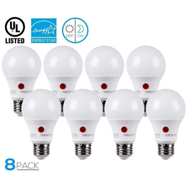 Shop 9w Led Dusk-to-dawn A19 Light Bulb Photo Sensor 5000k Pack Of 8 - On Sale