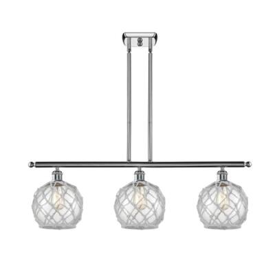 Innovations Lighting Farmhouse Rope 3 Light 36" Wide Linear Chandelier