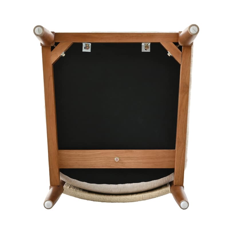 Christopher Knight Home - Modern Rubberwood Dining Chairs with Woven Rope Backrest