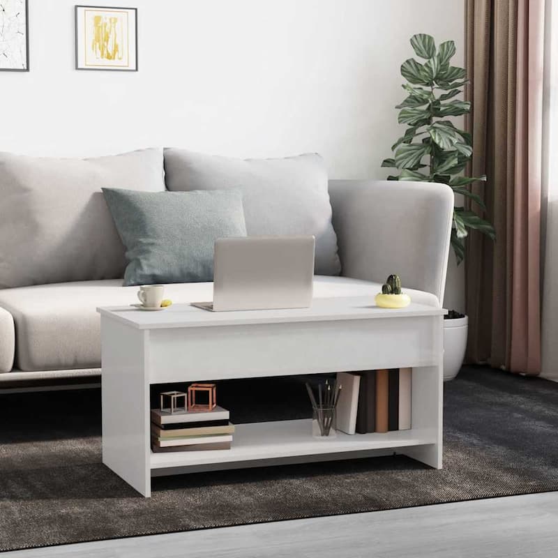 vidaXL Coffee Table Lift Top End Table Accent Side Sofa Table Engineered Wood - 40.2" x 19.7" x 20.7"
