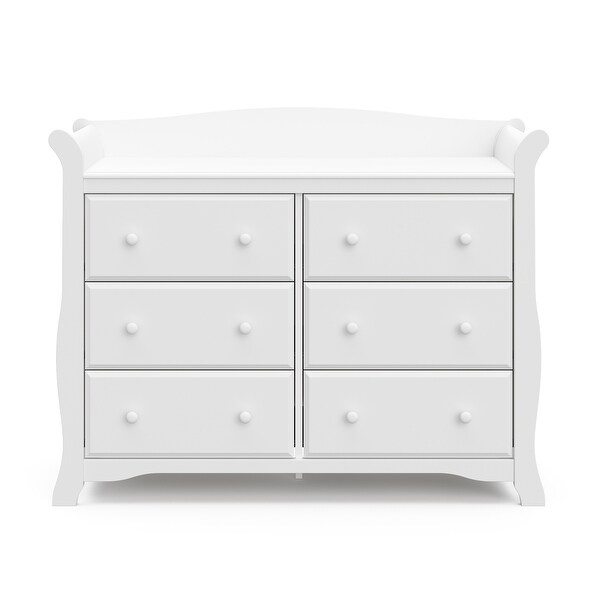 storkcraft avalon 6 drawer dresser white