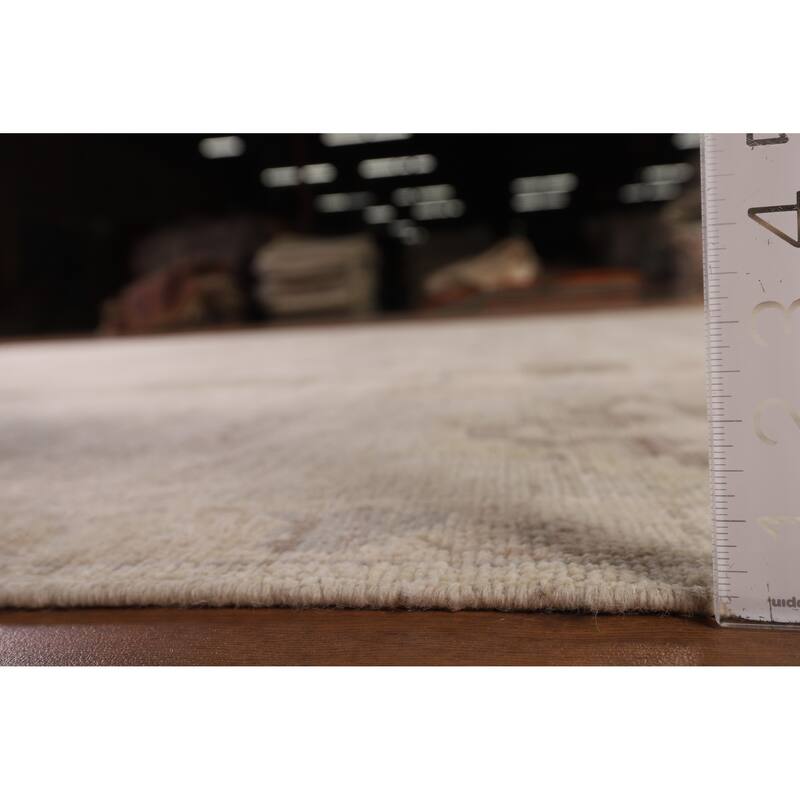 Vegetable Dye Oushak Turkish Rug Handmade Transitional Wool Carpet - 9'0" x 12'7"