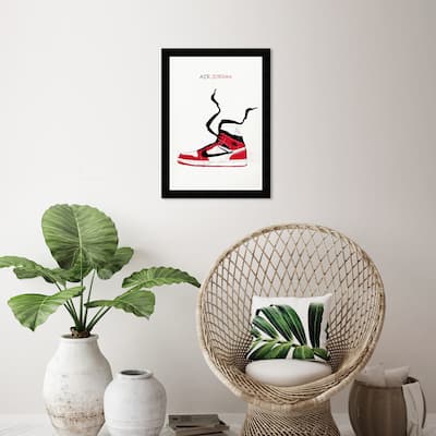 Wynwood Studio Prints Fashion and Glam Air jordan Drawing I Red and Modern & Contemporary Wall Art Canvas Print