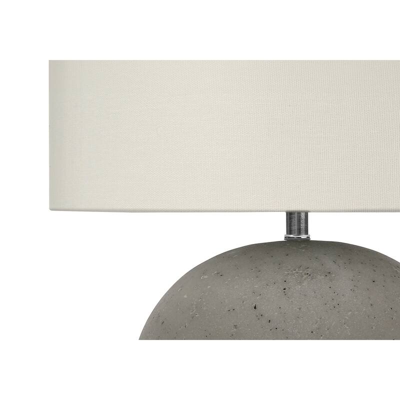 Lighting, 20"h, Table Lamp, Grey Concrete, Ivory / Cream Shade, Contemporary