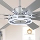 preview thumbnail 2 of 35, Bella Depot 72" Modern Large Ceiling Fan 6-speed Reversible with Dimmable Light and Remote for Family Room