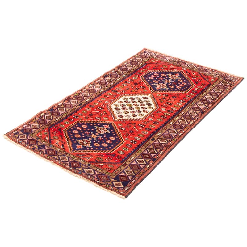 ECARPETGALLERY Hand-knotted Andelz Red Wool Rug - 3'11 x 6'4