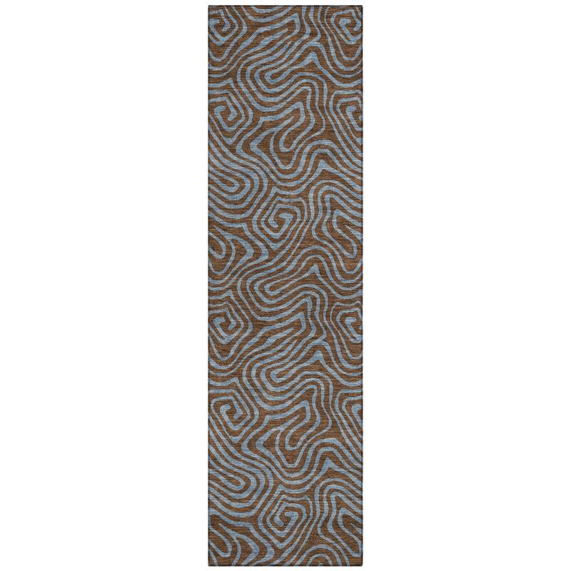 Machine Washable Indoor/ Outdoor Modern Trance Chantille Rug