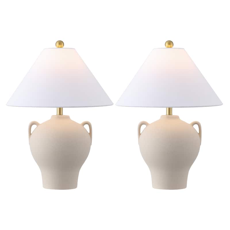 SAFAVIEH Couture Rowyn, 18-inch, Ceramic Table Lamp (Set of 2) - 14"W x 14"D x 18"H