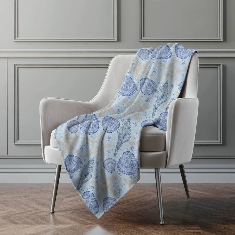 Premium Machine Washable ASB183 Coastal Starfish Sherpa Throw Blanket