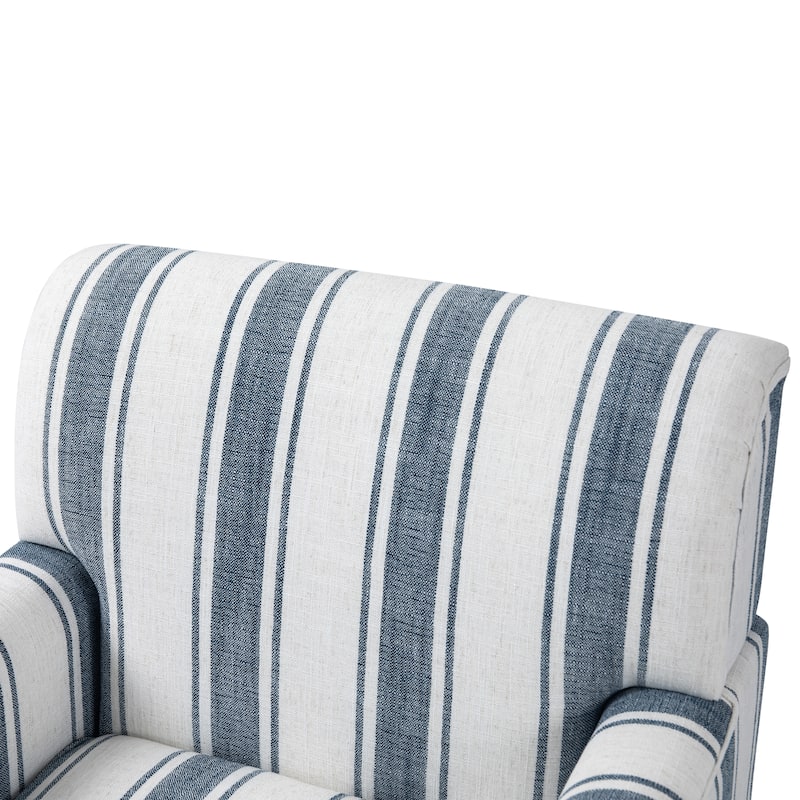 Vintage 29" W Patterned Striped Accent Chairs