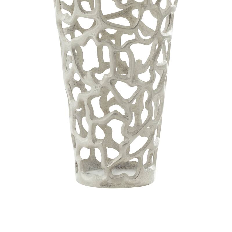 Gold Aluminum Metal Cutout Coral Decorative Vase