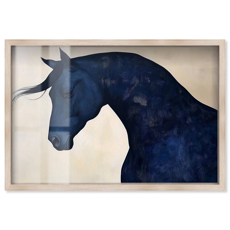 Blue Horse I Shadowbox by Art Remedy - Natural - 45" x 30"