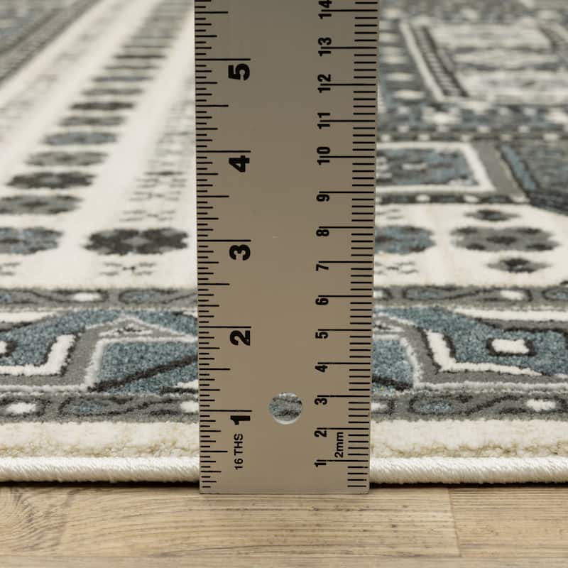 Style Haven Ripley Moroccan Grey/ Blue Mixed Pile Area Rug