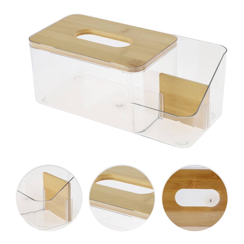 1 Pcs Convenient Divided Tissue Box Holder for Living Room Table Desk