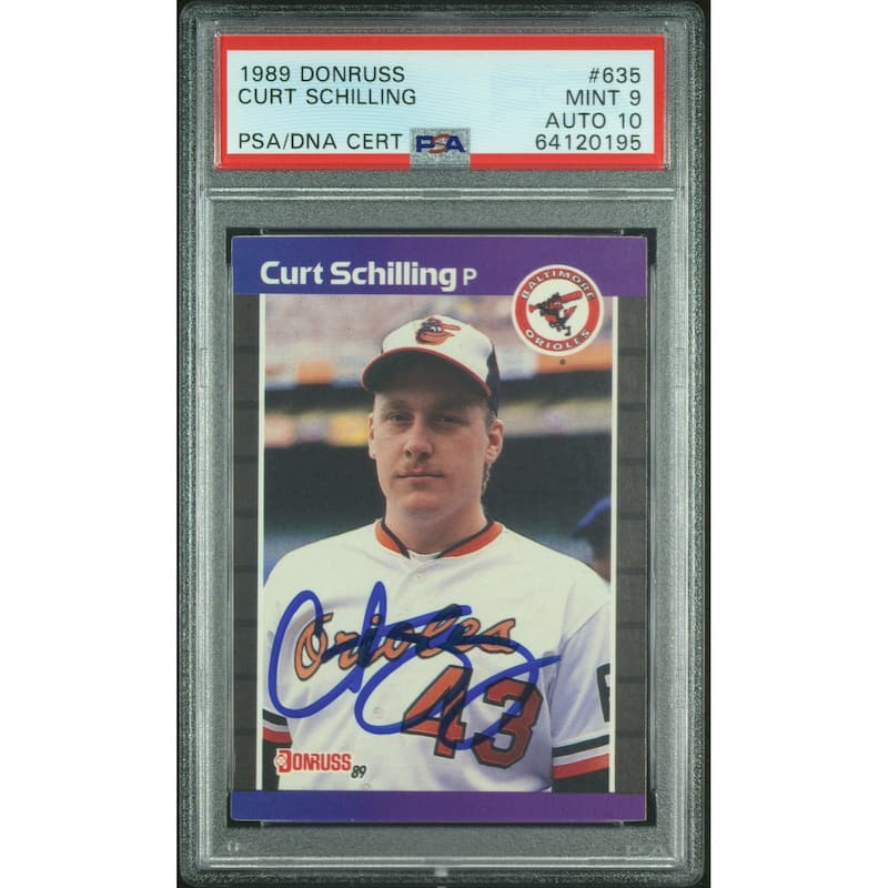 Curt Schilling 1989 Donruss Signed Rookie Card #635 Auto Graded PSA 10 64120195 - 8'6" x 11'6"