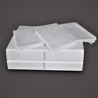 500 TC 100pct Egyptian Cotton Genuine Jacquard Damask Solid Sheet Set