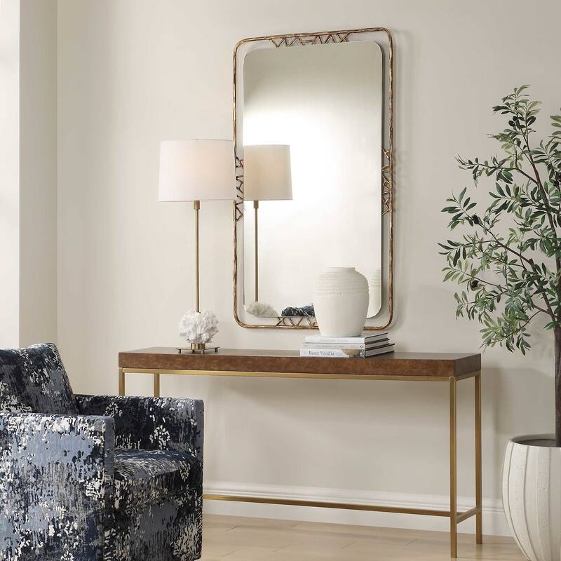 Uttermost 08268 Tahoma 30"W x 50"H Rectangular Flat Iron Framed Accent