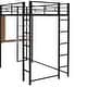 preview thumbnail 53 of 58, Multifunctional Design Metal Loft Bed with Two-sided Ladder, Shelves and Desk, Twin Size