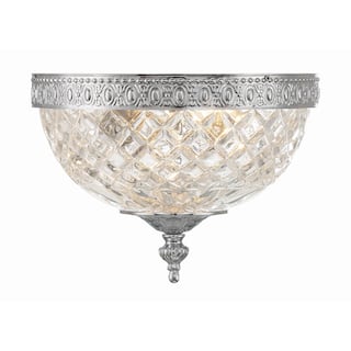 Crystorama 2 Light Crystal Flush Mount - 8"W x 8"H x 8"D