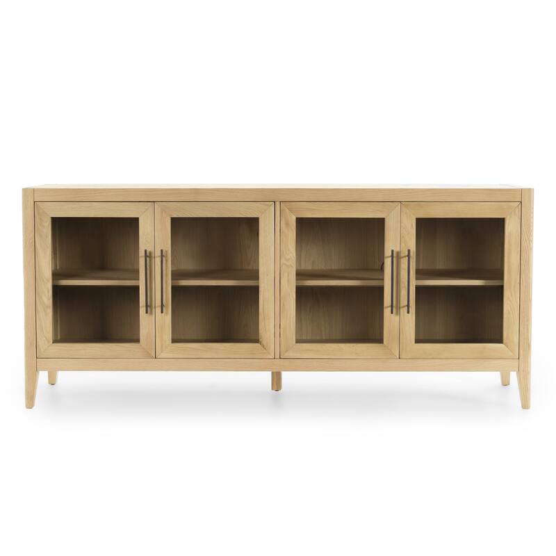 Beechgrove Four Door Sideboard in Natural Brown by Kosas Home - 78Wx18Dx34H