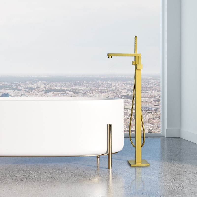 Altair Campia Single Lever Handle Freestanding Floor Mounted Tub Filler with Handshower