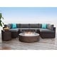 preview thumbnail 4 of 5, COSIEST 9-piece Outdoor Patio Furniture Sectional Sofa Set w Fire Table Set