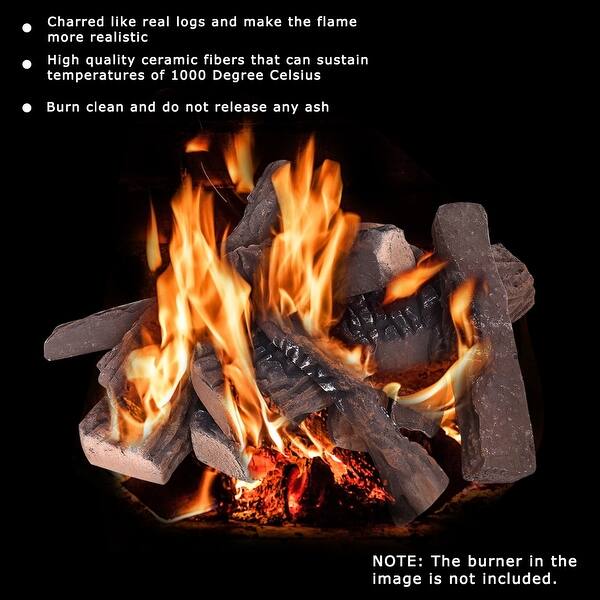 Shop Costway 10pcs Ceramic Wood Logs Gas Fireplace Imitation Wood