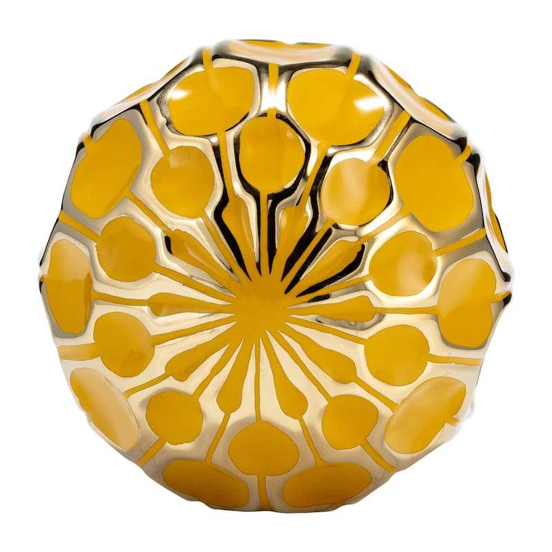Sagebrook Home Gold Accented Abstract Modern Coastal Decorative Orbs Set of 3