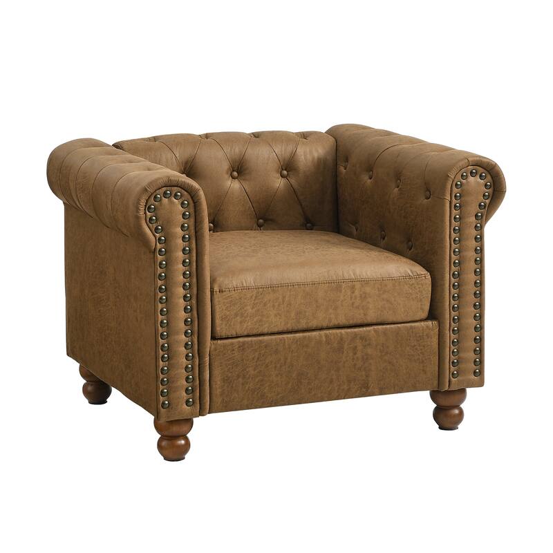 Upholstered Sofa With High-Tech Fabric Surface/ Chesterfield Tufted Fabric Sofa Couch