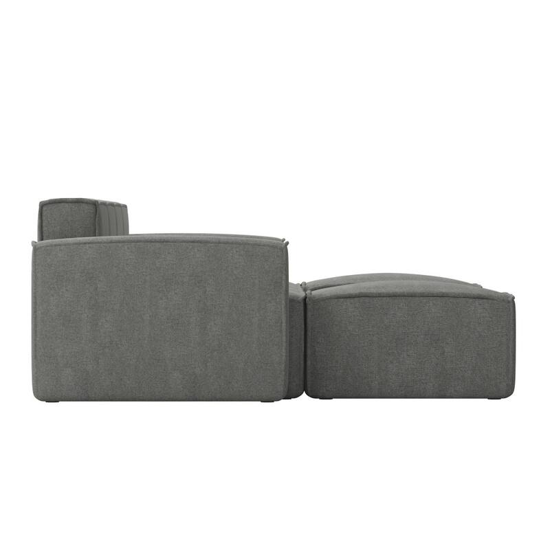 Contemporary 6 Piece Modular Sectional Sofa with 2 Ottomans