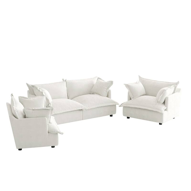 Double Layer Cushion Comfy Cloud Modular Sectional Sofa Set