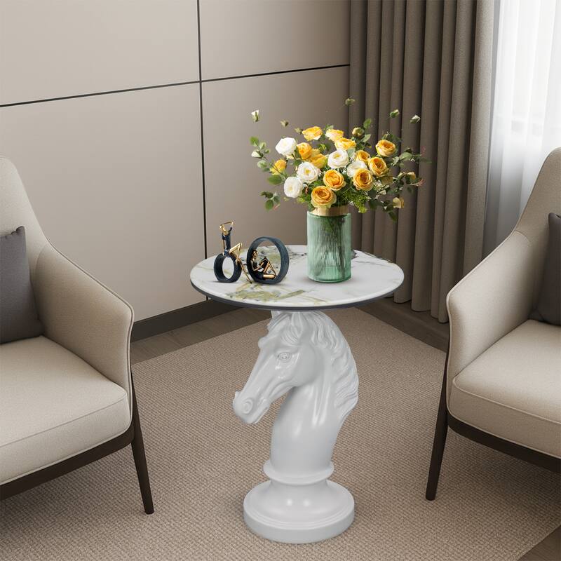 Horse Head Accent Table Animal Statue End Tables Livingroom