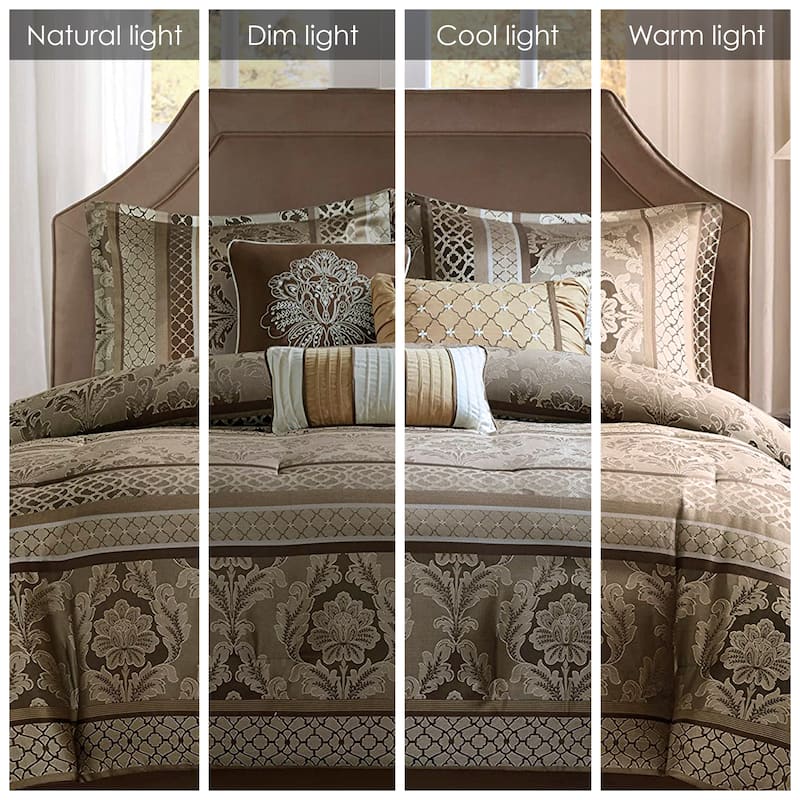 Madison Park Venetian Brown Gold 7-piece Jacquard Comforter Set