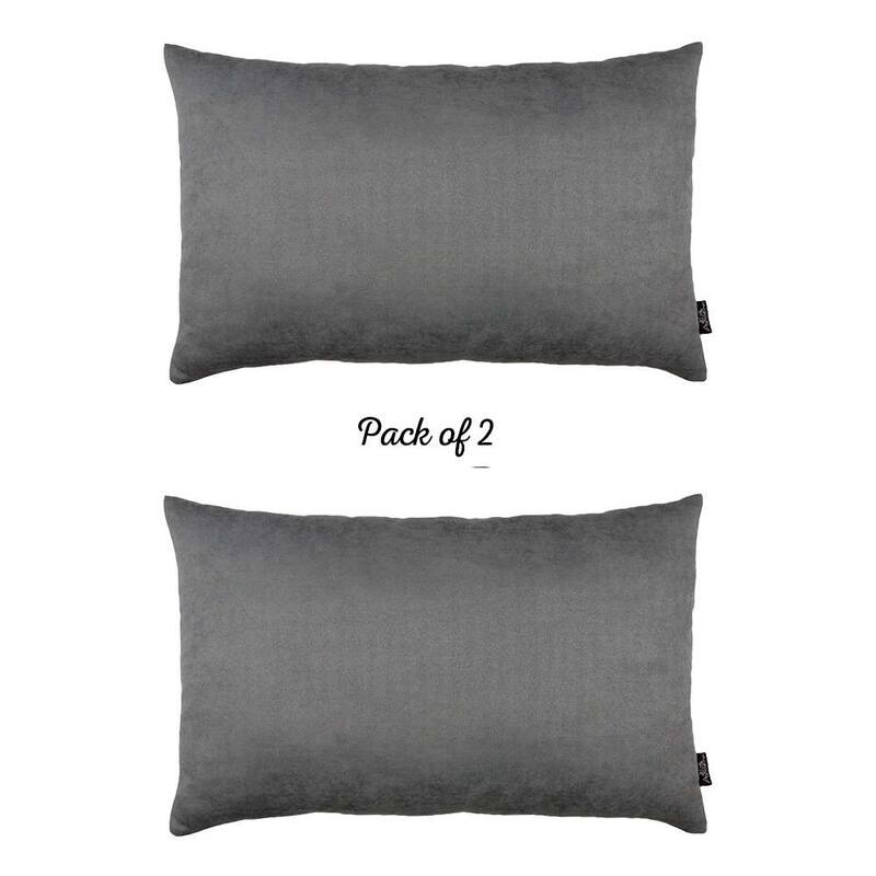 Set of 2 White Modern Lumbar Throw Pillows