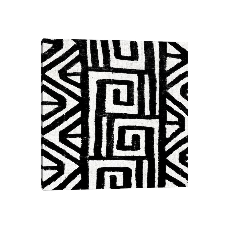 iCanvas "Mudcloth Black Geometric Design VIII" by Ellie Roberts Canvas Print