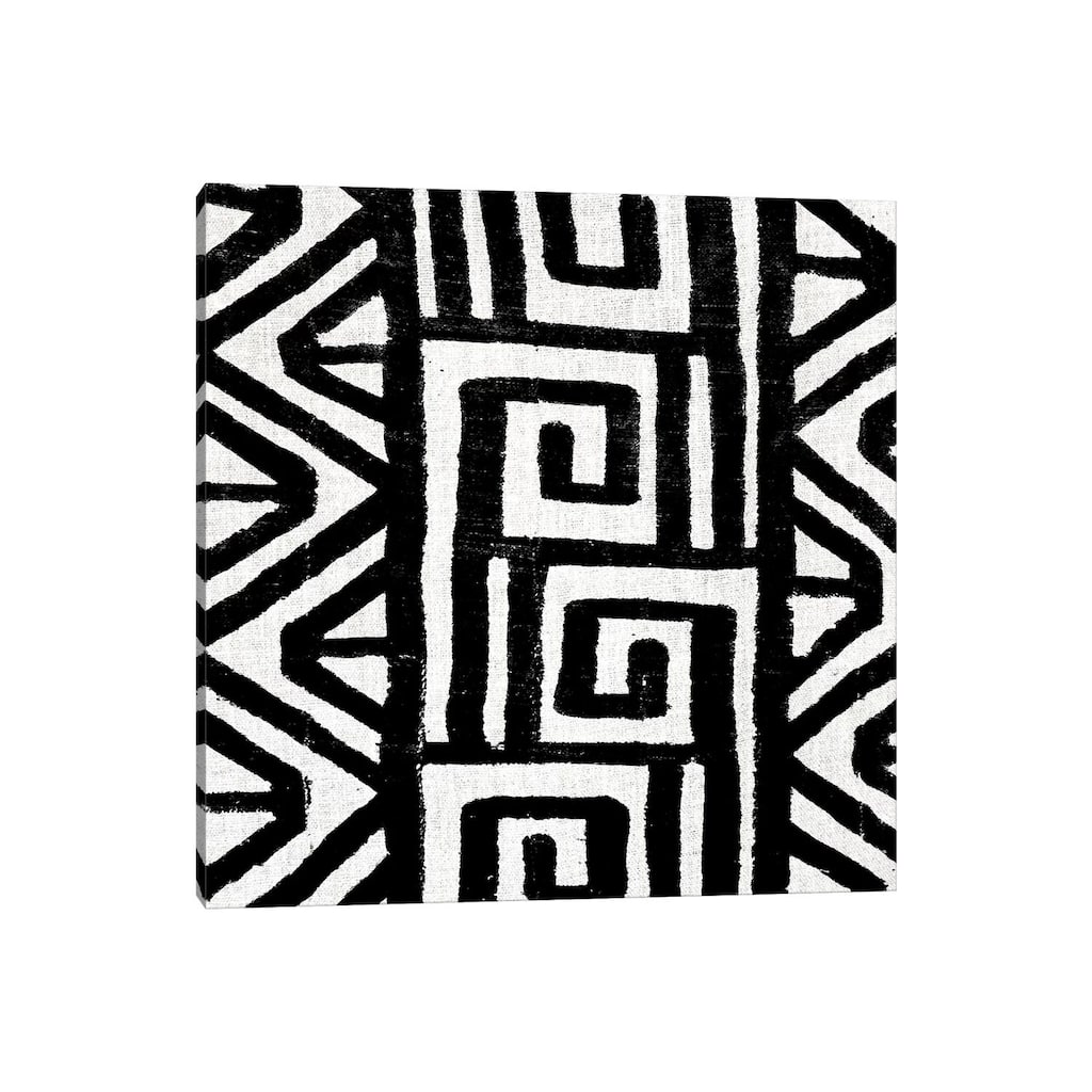 iCanvas "Mudcloth Black Geometric Design VIII" by Ellie Roberts Canvas Print