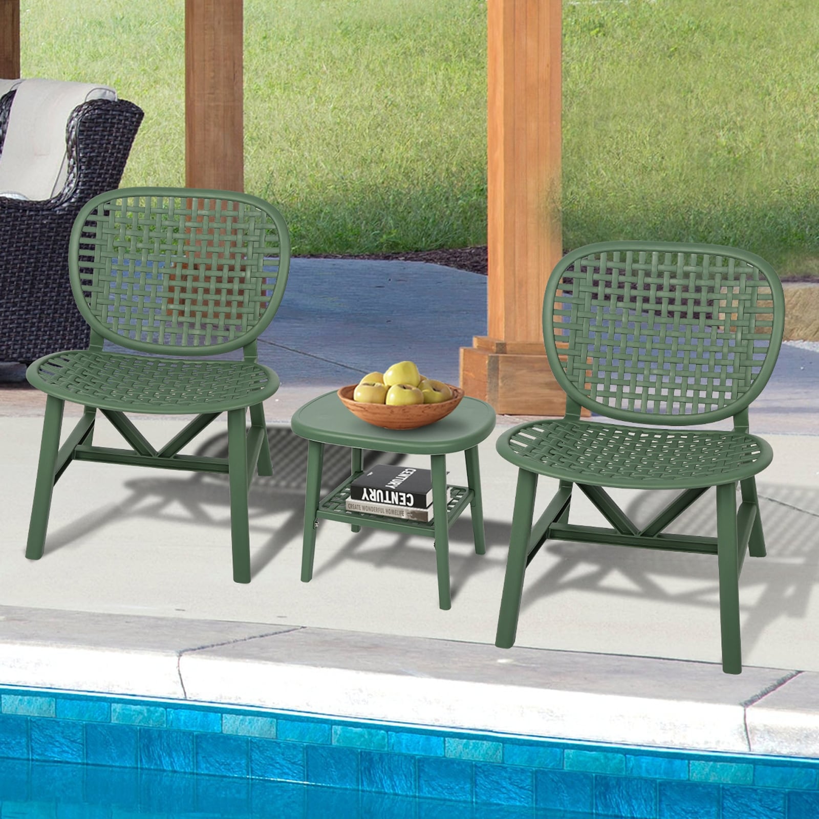 3 Piece Retro Patio Furniture Set with Wide Lounge Chairs for Balcony Garden Yard On Sale Bed Bath Beyond 40328995