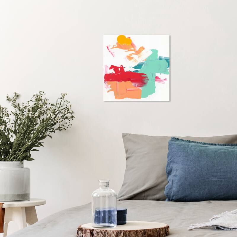Wynwood Studio Canvas Abstract Color Theory Green and Metallic Green Modern & Contemporary Wall Art Canvas Print - 12 x 12