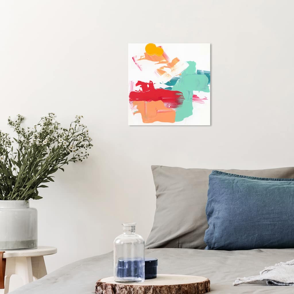 Wynwood Studio Canvas Abstract Color Theory Green and Metallic Green Modern & Contemporary Wall Art Canvas Print