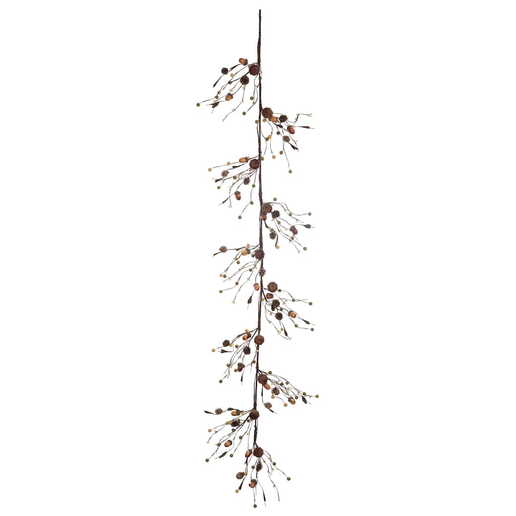 Transpac Foam 58 in. Multicolor Harvest Gentle Acorn Garland