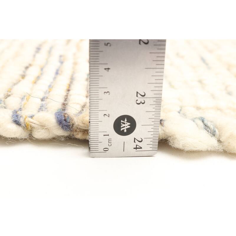 ECARPETGALLERY Braid weave Sienna Cream Wool Rug - 5'2 x 7'6