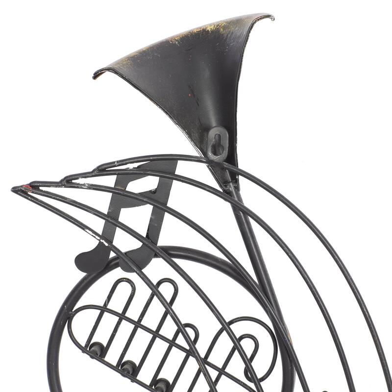 Metal Musical Notes Home Wall Decor with Trumpets - Brown - Roche River Decor