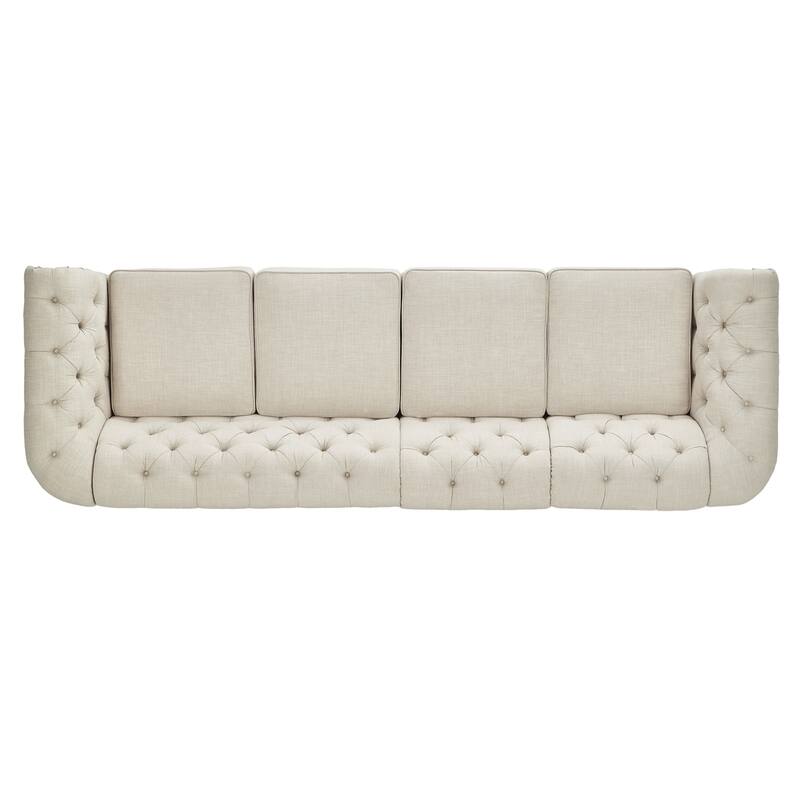 Knightsbridge Beige Linen Tufted Chesterfield Modular Sofa by iNSPIRE Q Artisan