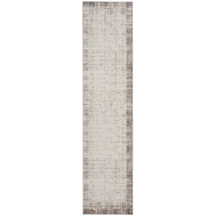 Nourison Emily Indoor only Ivory Grey Abstract Area Rug - 2' 2" x 14'