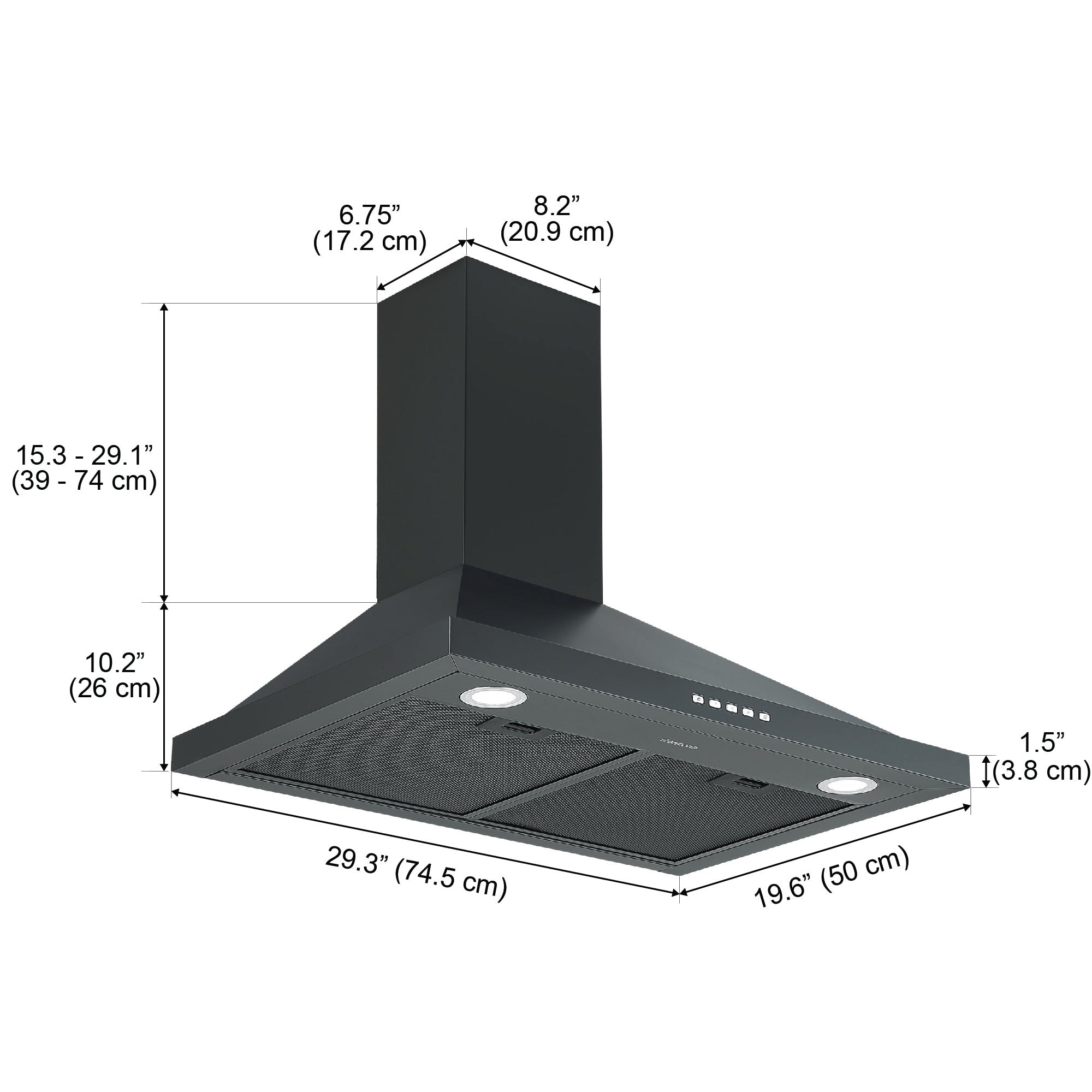 50cm chimney cooker hood