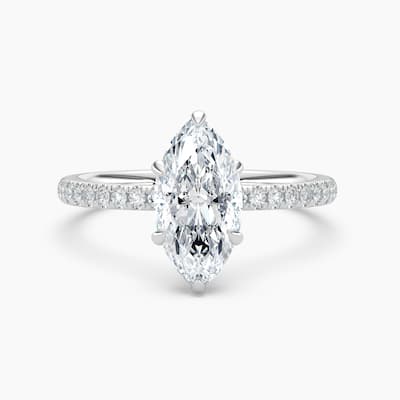 Auriya 14k Gold Marquise Lab Grown Unique Loop Diamond Halo Engagement Ring 1.00 to 5.00 ct. tw. (F-G, VS)