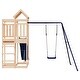 preview thumbnail 15 of 18, vidaXL Swing Set Outdoor Backyard Wooden Playground Equipment for Kids Age 3-8