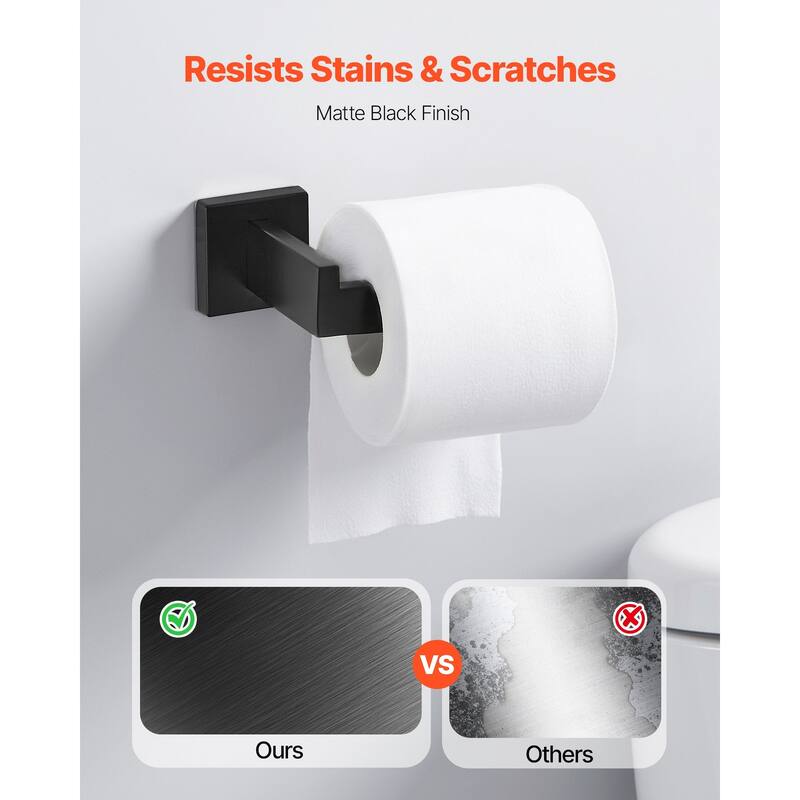 10-Piece Matte Black Bathroom Accessories Set Wall Mounted - 23.43 x 3.94 x 3.15 inch
