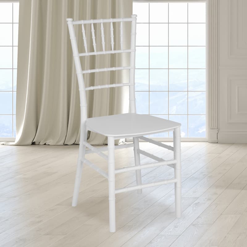 Resin Stackable Chiavari Chair - 15"W x 18.75"D x 35"H - 15"W x 18.75"D x 35"H - White